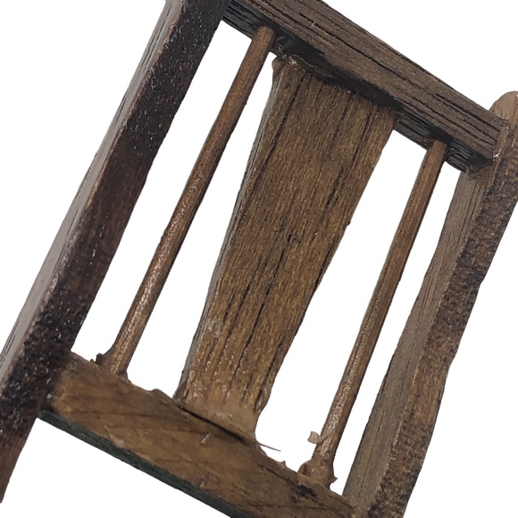 Set of 3 Miniature Dollhouse Wooden Dining Room Chairs - Picture 4 of 13